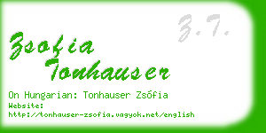 zsofia tonhauser business card